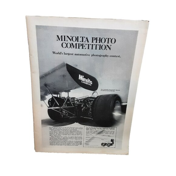 1973 Minolta Camera Joe Leonard Samsonite Special Race Car Print Ad Original - Picture 1 of 1